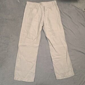 CREMIEUX Mens Tag Size 36x30 Beige 100% Linen Classic Fit Pants Clean